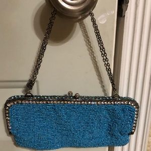 Clara Kasavina Turquoise Beaded Evening Bag